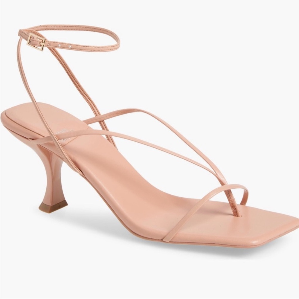 JEFFREY CAMPBELL Fluxx Strappy Leather Heels in Pink Kid 8.5